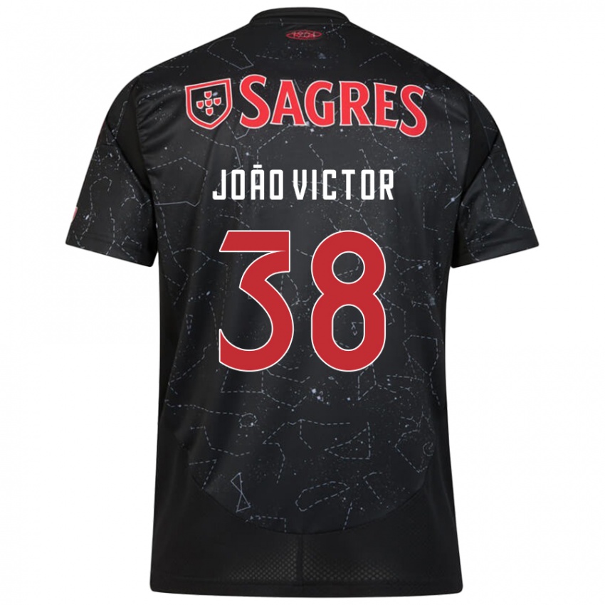 Niño Camiseta Joao Victor #38 Negro Rojo 2ª Equipación 2024/25 La Camisa Argentina