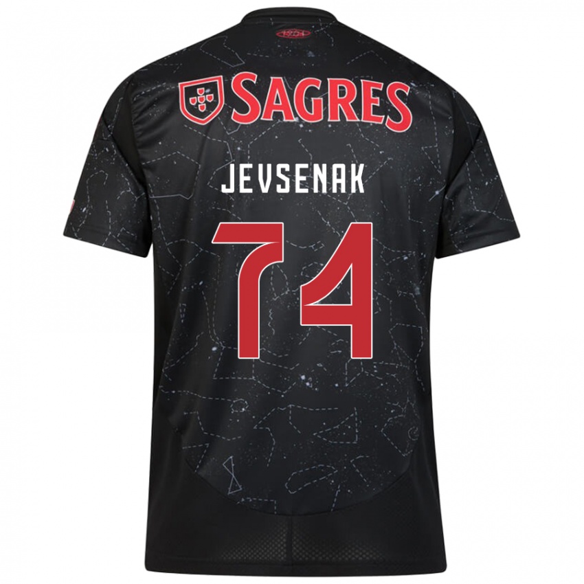 Niño Camiseta Zan Jevsenak #74 Negro Rojo 2ª Equipación 2024/25 La Camisa Argentina