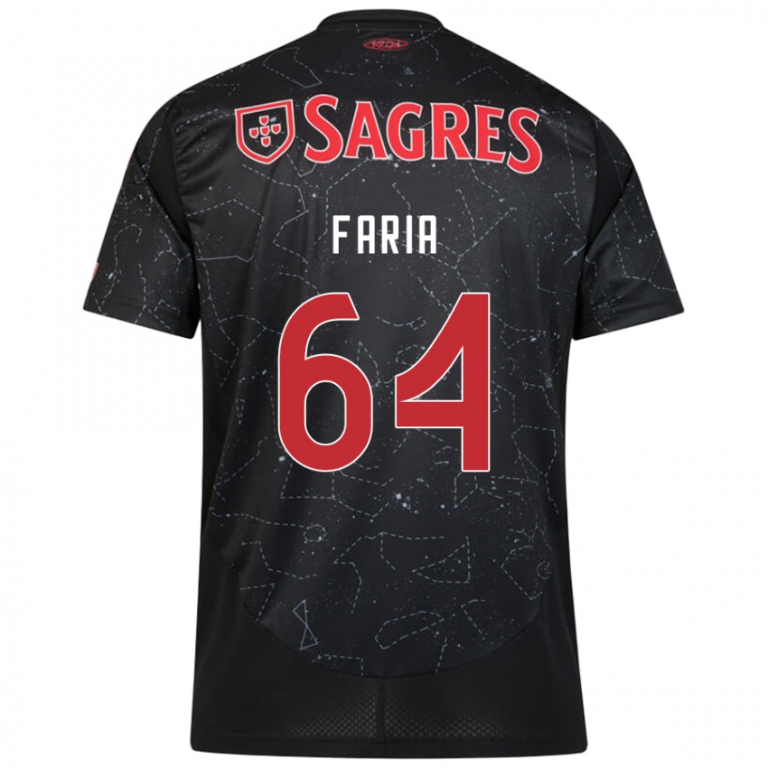 Niño Camiseta Hugo Faria #64 Negro Rojo 2ª Equipación 2024/25 La Camisa Argentina