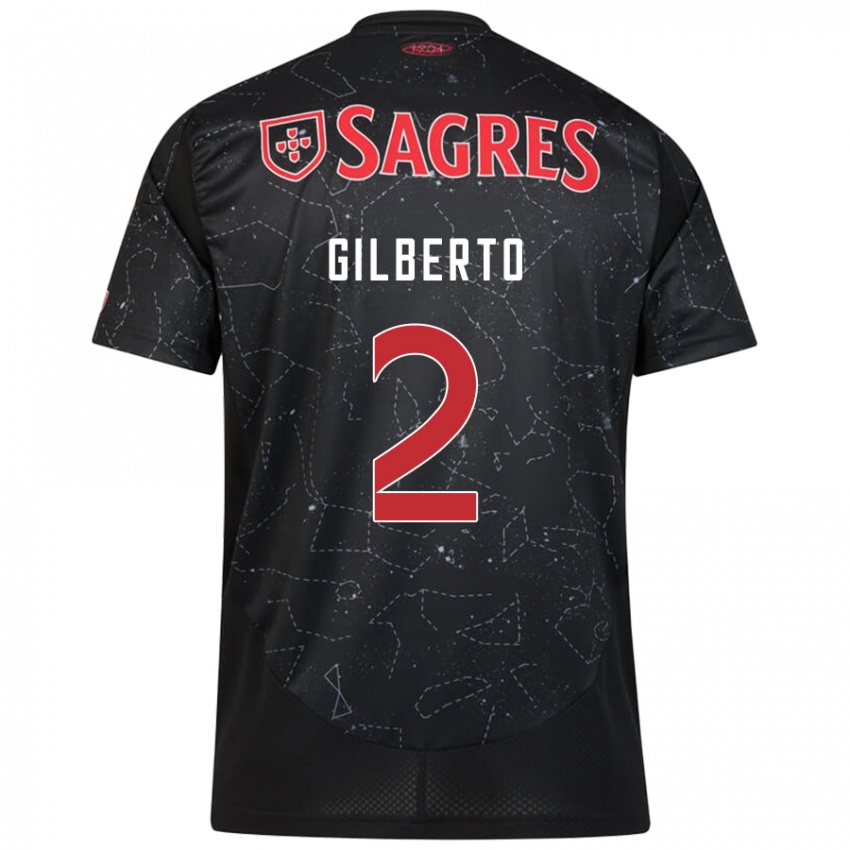 Niño Camiseta Gilberto #2 Negro Rojo 2ª Equipación 2024/25 La Camisa Argentina