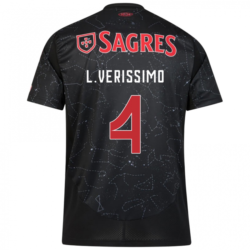 Niño Camiseta Lucas Verissimo #4 Negro Rojo 2ª Equipación 2024/25 La Camisa Argentina