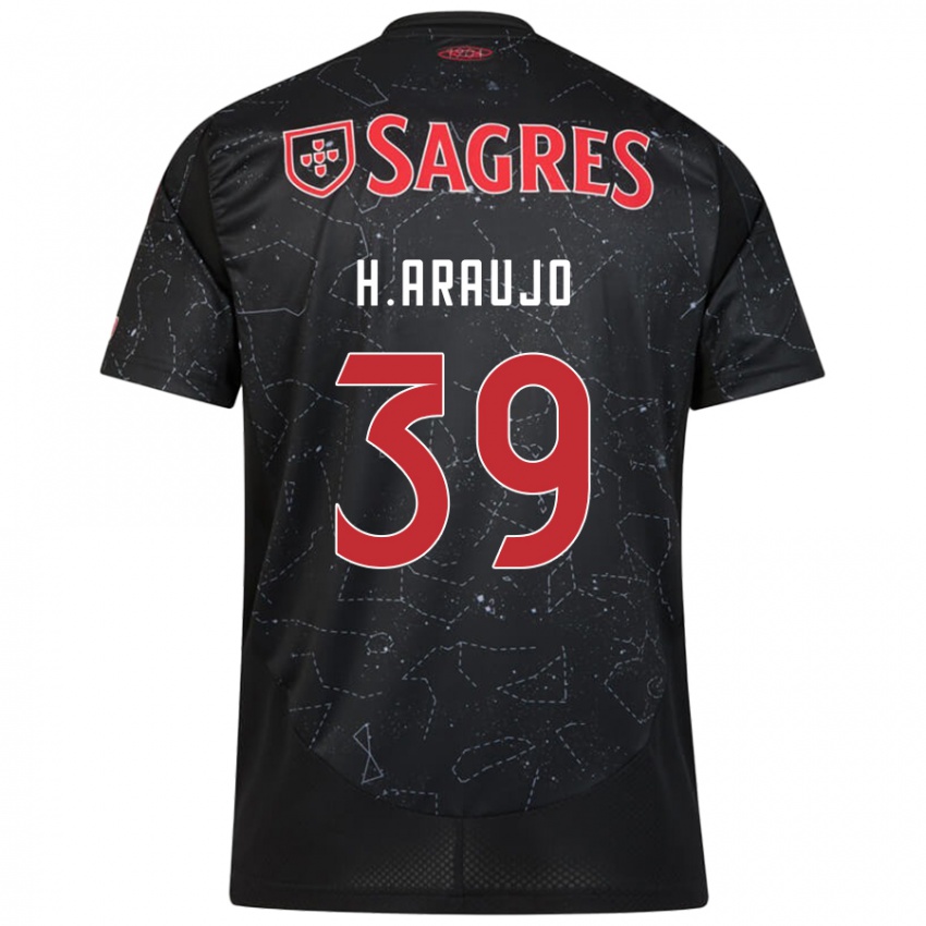 Niño Camiseta Henrique Araujo #39 Negro Rojo 2ª Equipación 2024/25 La Camisa Argentina