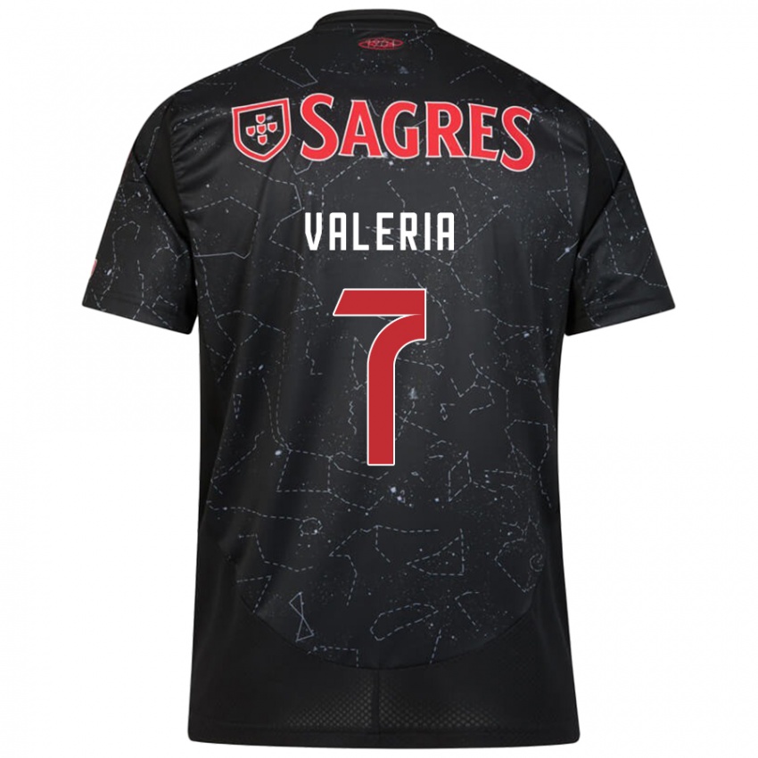 Niño Camiseta Valeria #7 Negro Rojo 2ª Equipación 2024/25 La Camisa Argentina