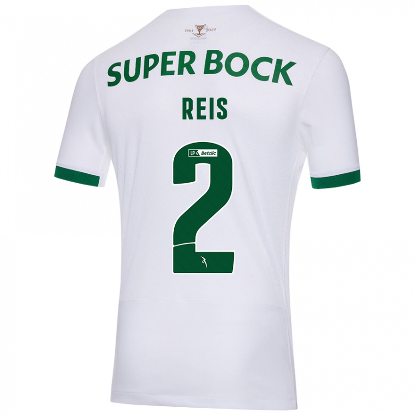 Niño Camiseta Matheus Reis #2 Blanco Verde 2ª Equipación 2024/25 La Camisa Argentina