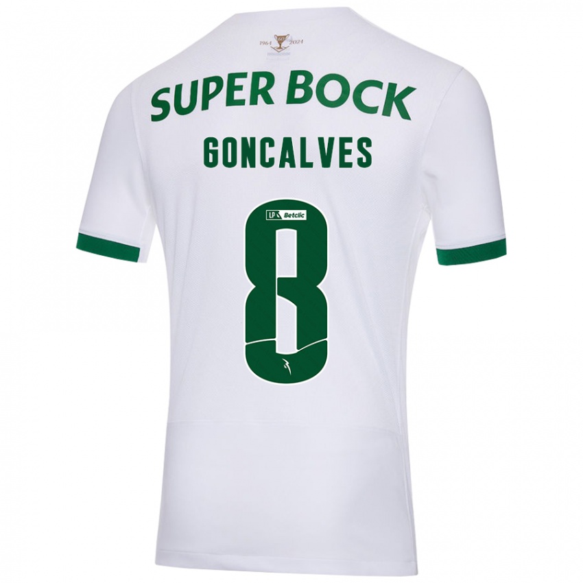 Niño Camiseta Pedro Gonçalves #8 Blanco Verde 2ª Equipación 2024/25 La Camisa Argentina