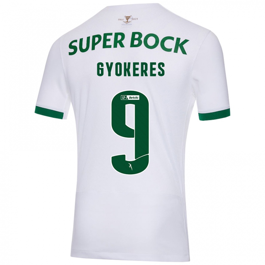 Niño Camiseta Viktor Gyökeres #9 Blanco Verde 2ª Equipación 2024/25 La Camisa Argentina