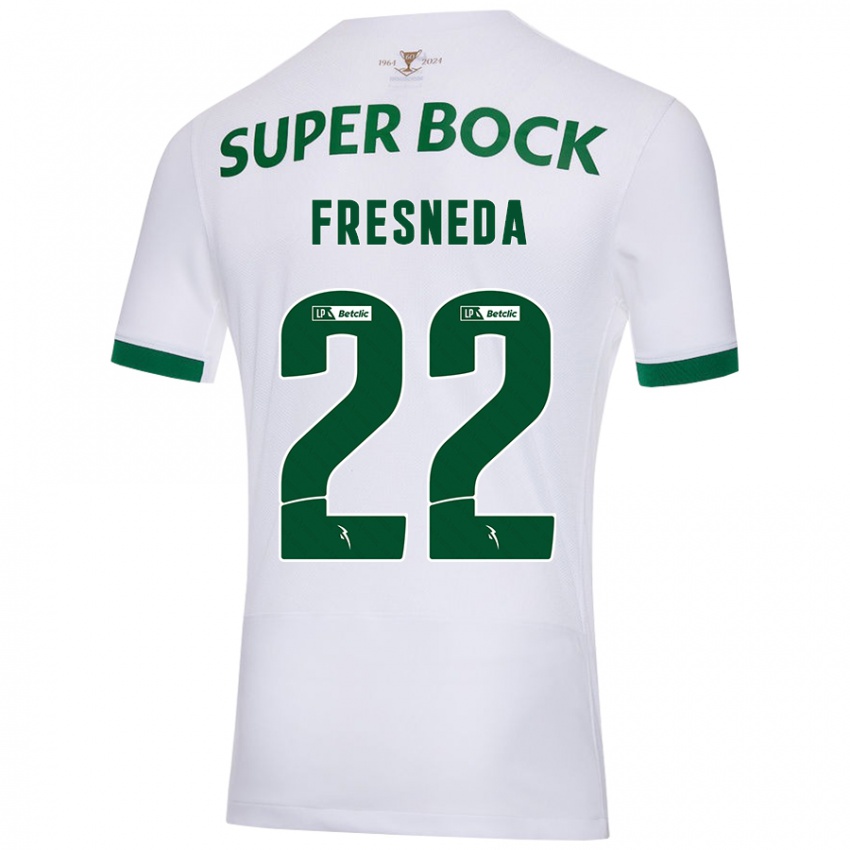 Niño Camiseta Iván Fresneda #22 Blanco Verde 2ª Equipación 2024/25 La Camisa Argentina