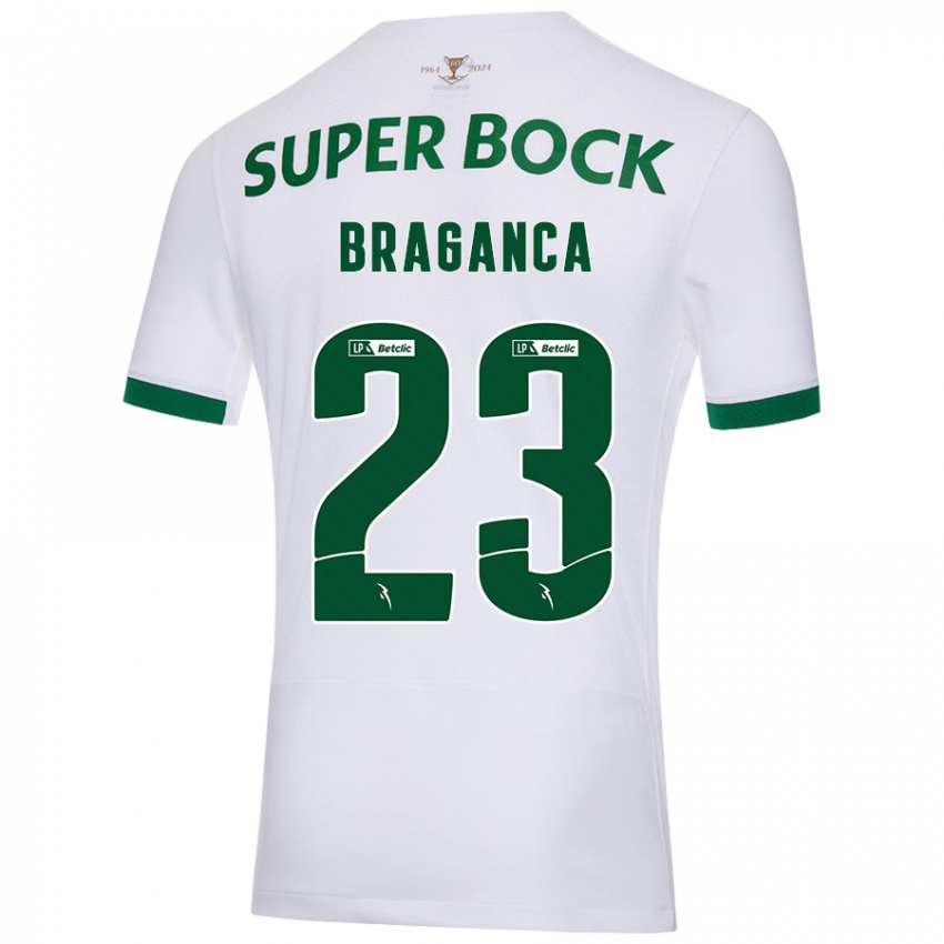 Niño Camiseta Daniel Bragança #23 Blanco Verde 2ª Equipación 2024/25 La Camisa Argentina