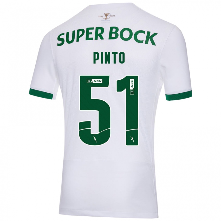 Niño Camiseta Diogo Pinto #51 Blanco Verde 2ª Equipación 2024/25 La Camisa Argentina