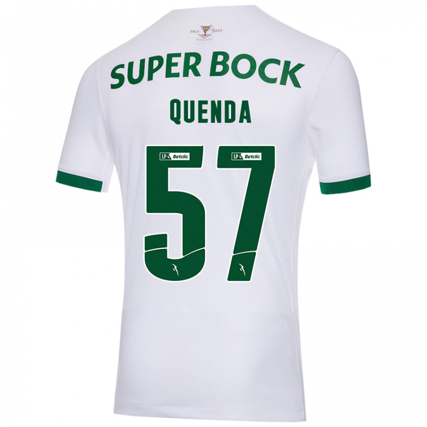 Niño Camiseta Geovany Quenda #57 Blanco Verde 2ª Equipación 2024/25 La Camisa Argentina