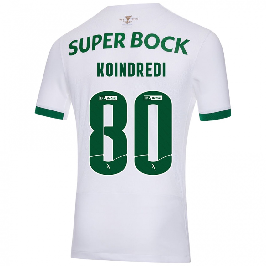 Niño Camiseta Koba Koindredi #80 Blanco Verde 2ª Equipación 2024/25 La Camisa Argentina