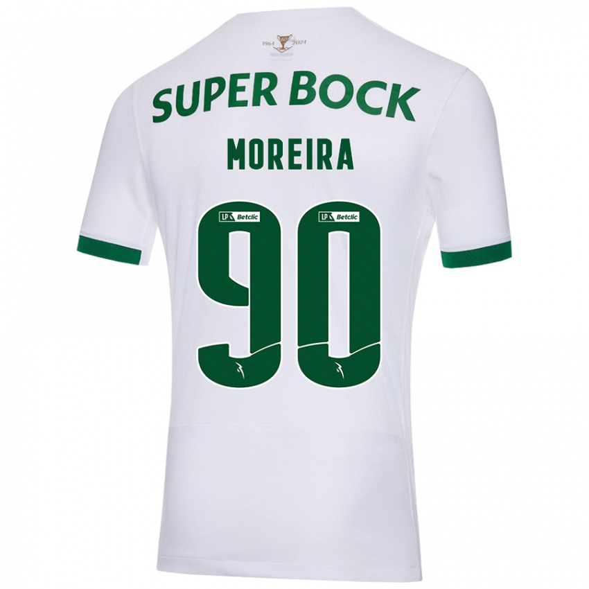 Niño Camiseta Afonso Moreira #90 Blanco Verde 2ª Equipación 2024/25 La Camisa Argentina