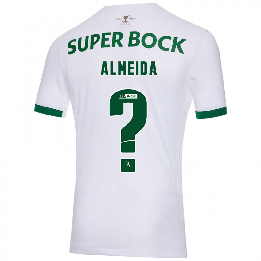 Niño Camiseta Miguel Almeida #0 Blanco Verde 2ª Equipación 2024/25 La Camisa Argentina