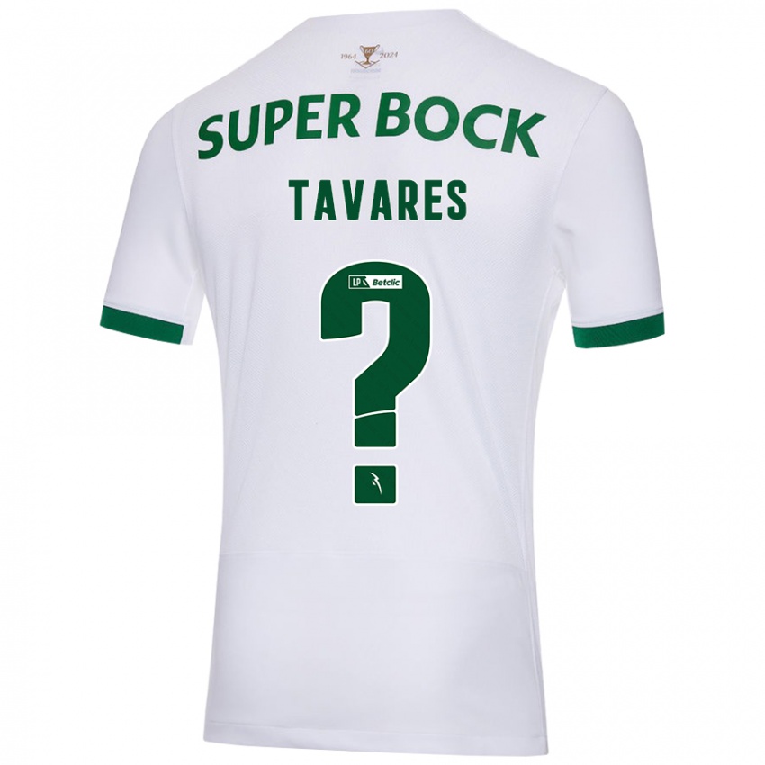 Niño Camiseta Leonardo Tavares #0 Blanco Verde 2ª Equipación 2024/25 La Camisa Argentina