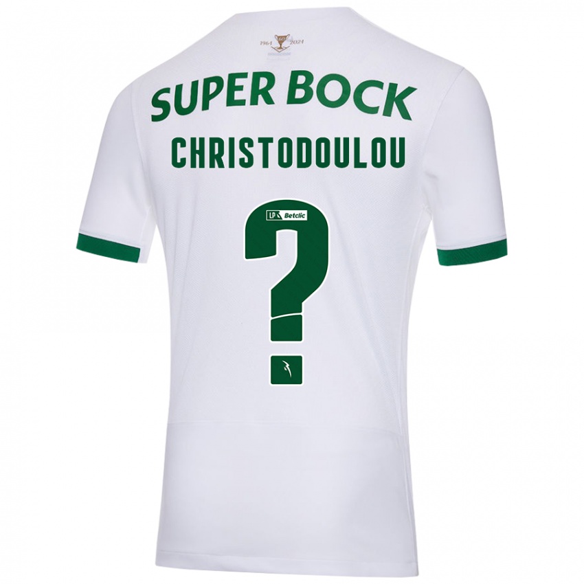 Niño Camiseta Argyris Christodoulou #0 Blanco Verde 2ª Equipación 2024/25 La Camisa Argentina