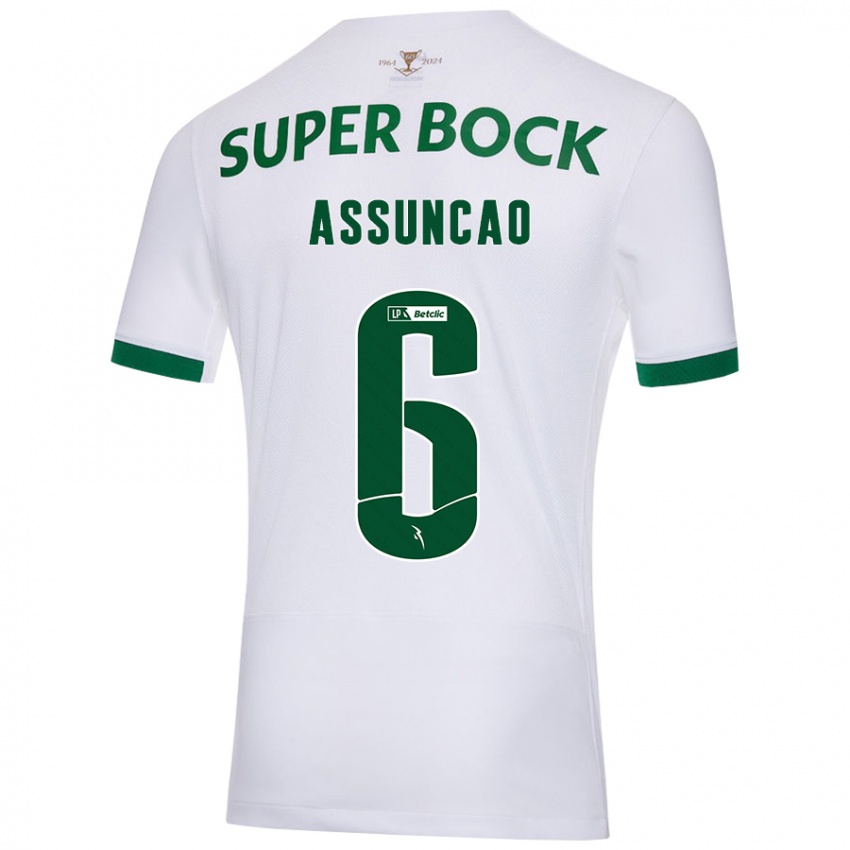 Niño Camiseta João Assunção #6 Blanco Verde 2ª Equipación 2024/25 La Camisa Argentina