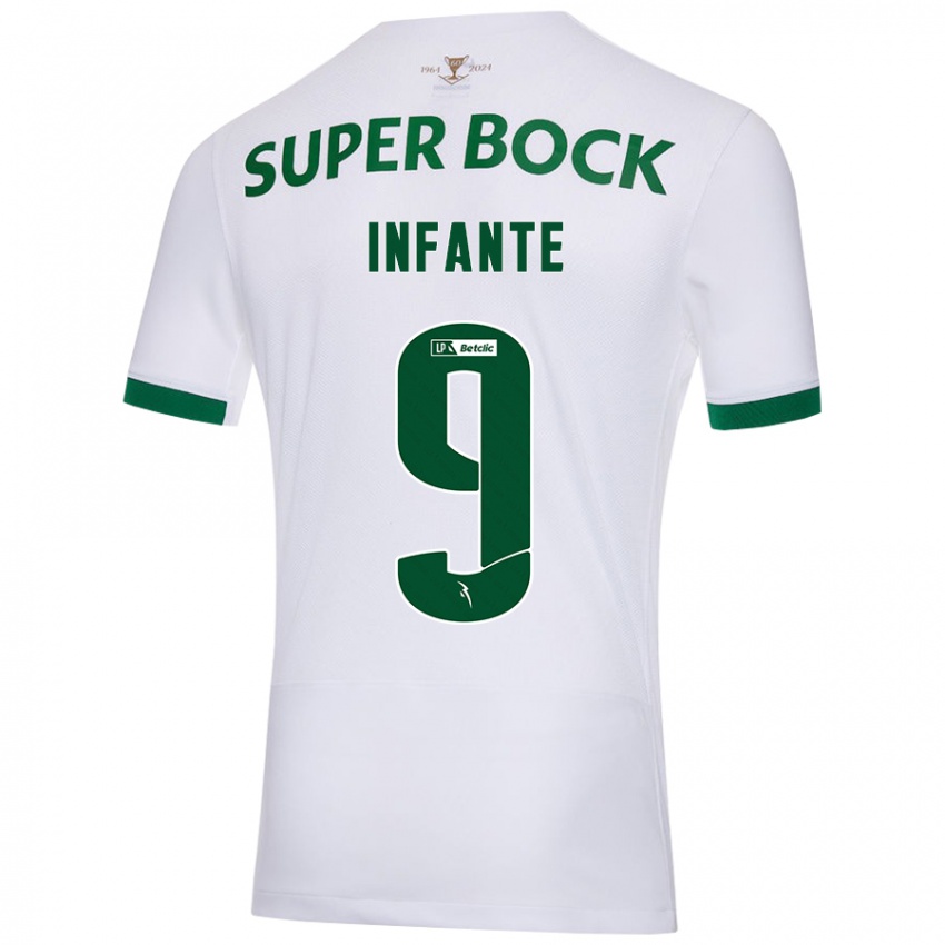 Niño Camiseta João Infante #9 Blanco Verde 2ª Equipación 2024/25 La Camisa Argentina