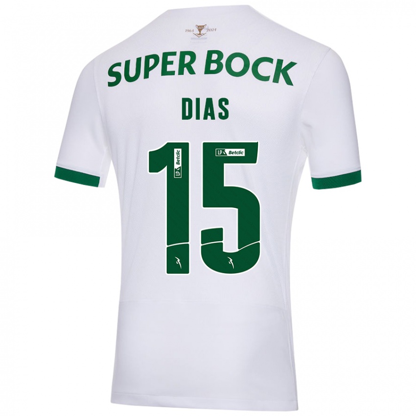 Niño Camiseta Rodrigo Dias #15 Blanco Verde 2ª Equipación 2024/25 La Camisa Argentina