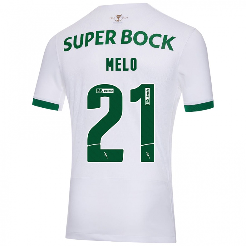 Niño Camiseta Gabriel Melo #21 Blanco Verde 2ª Equipación 2024/25 La Camisa Argentina