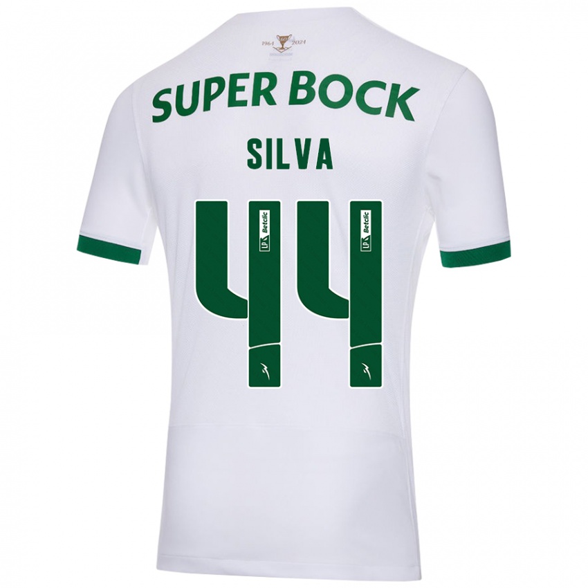 Niño Camiseta Pedro Silva #44 Blanco Verde 2ª Equipación 2024/25 La Camisa Argentina