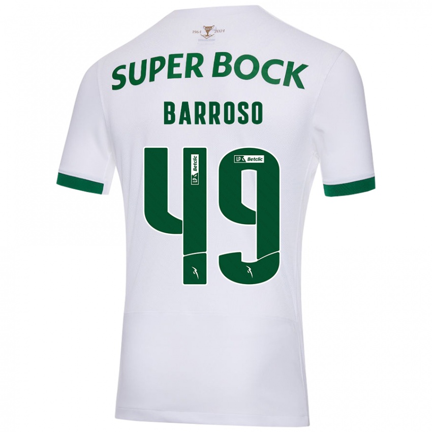 Niño Camiseta Leonardo Barroso #49 Blanco Verde 2ª Equipación 2024/25 La Camisa Argentina