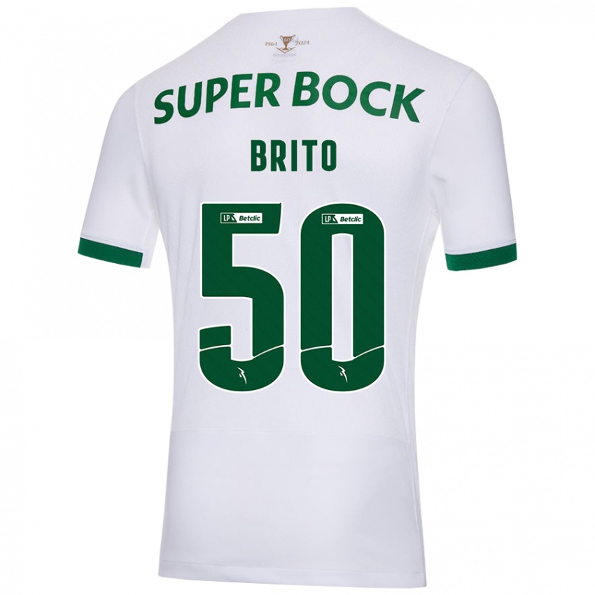 Niño Camiseta Alexandre Brito #50 Blanco Verde 2ª Equipación 2024/25 La Camisa Argentina