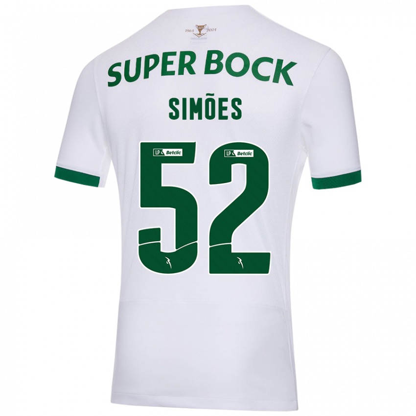 Niño Camiseta João Simões #52 Blanco Verde 2ª Equipación 2024/25 La Camisa Argentina