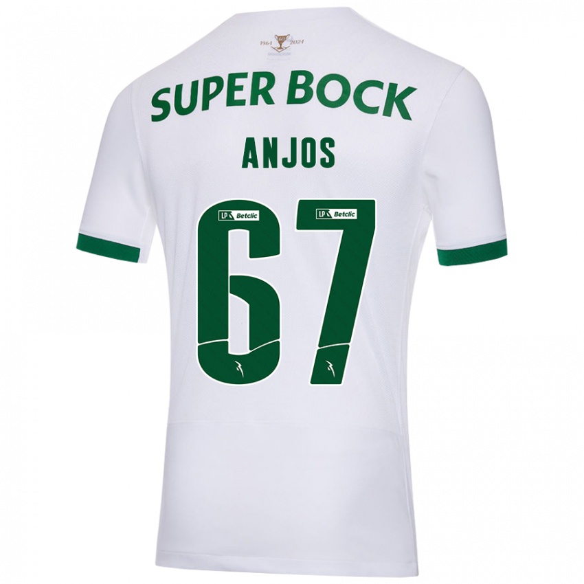 Niño Camiseta Lucas Anjos #67 Blanco Verde 2ª Equipación 2024/25 La Camisa Argentina