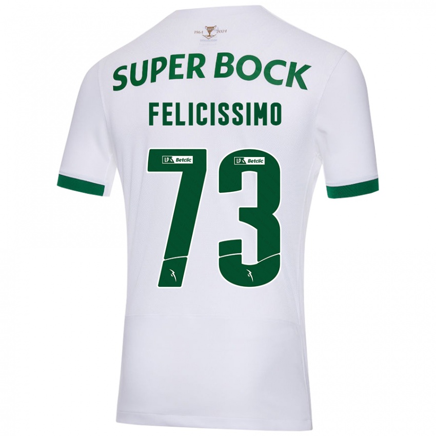 Niño Camiseta Eduardo Felicíssimo #73 Blanco Verde 2ª Equipación 2024/25 La Camisa Argentina