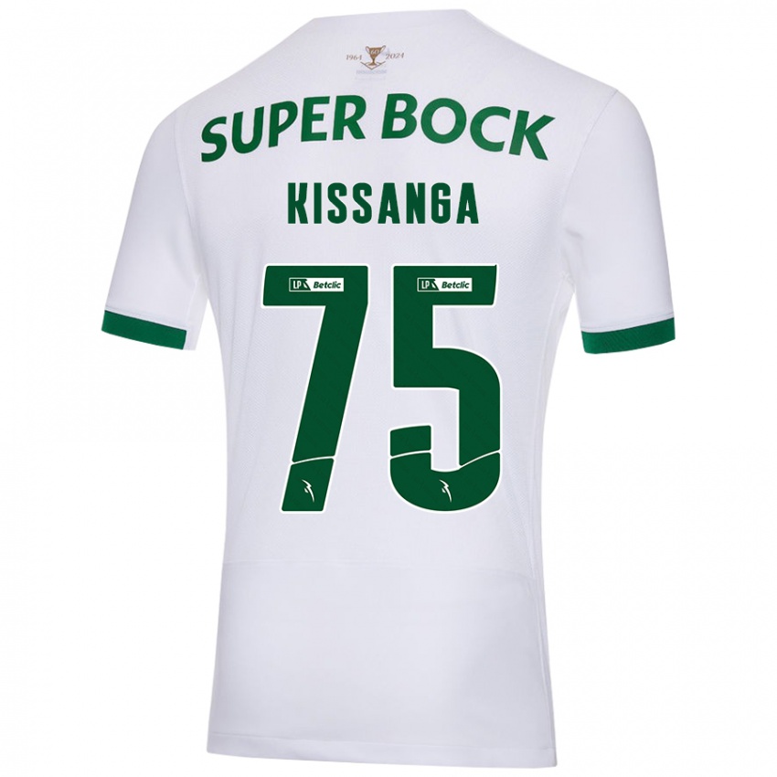 Niño Camiseta Manuel Kissanga #75 Blanco Verde 2ª Equipación 2024/25 La Camisa Argentina