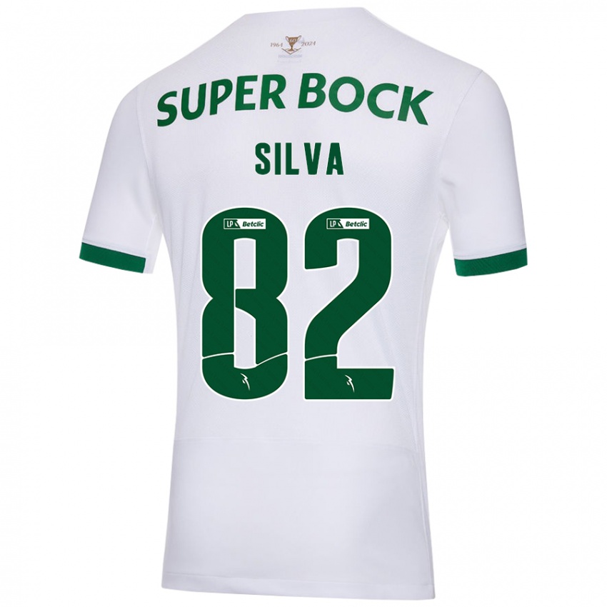 Niño Camiseta Gabriel Silva #82 Blanco Verde 2ª Equipación 2024/25 La Camisa Argentina