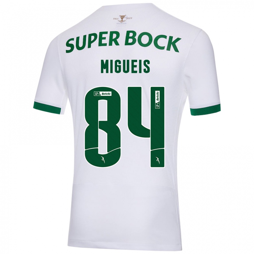 Niño Camiseta Pedro Miguéis #84 Blanco Verde 2ª Equipación 2024/25 La Camisa Argentina