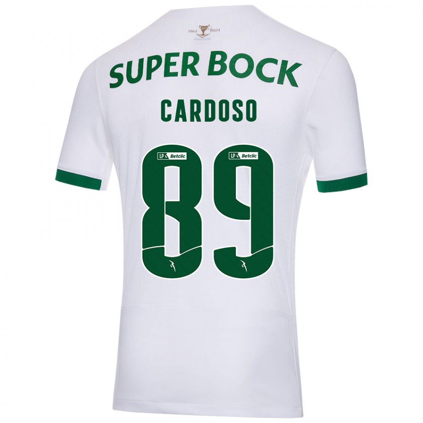 Niño Camiseta Nilton Cardoso #89 Blanco Verde 2ª Equipación 2024/25 La Camisa Argentina