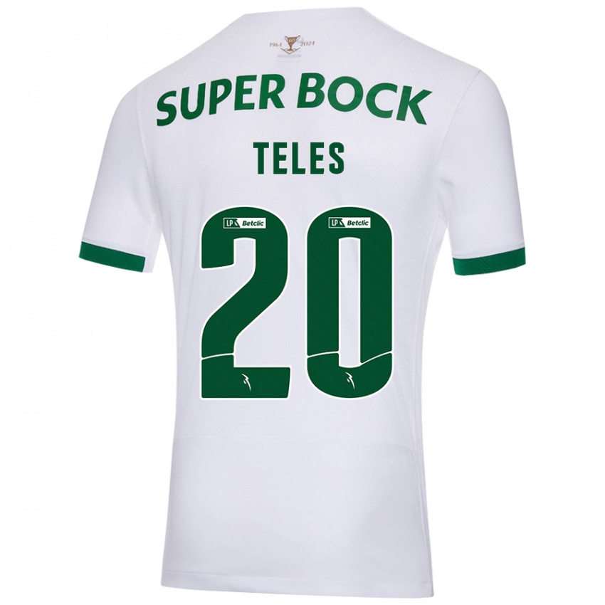 Niño Camiseta Ana Isabel Teles #20 Blanco Verde 2ª Equipación 2024/25 La Camisa Argentina