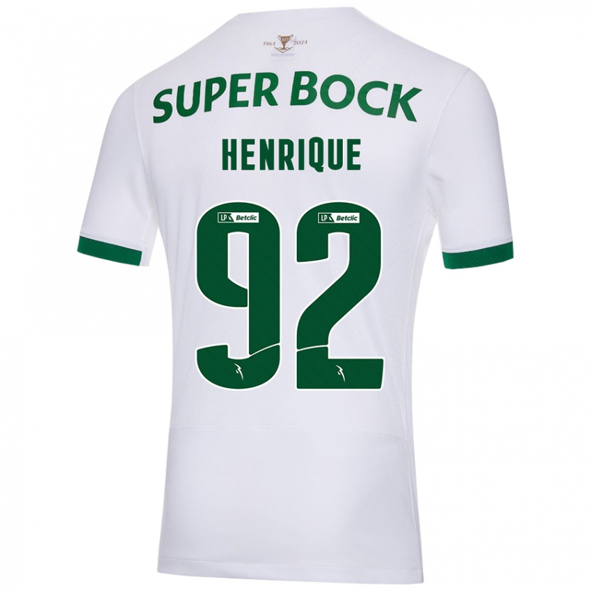 Niño Camiseta Eduardo Henrique #92 Blanco Verde 2ª Equipación 2024/25 La Camisa Argentina