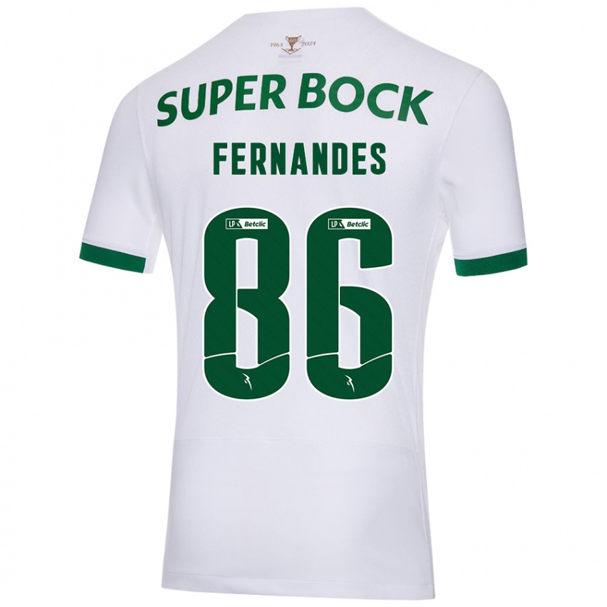 Niño Camiseta Emanuel Fernandes #86 Blanco Verde 2ª Equipación 2024/25 La Camisa Argentina