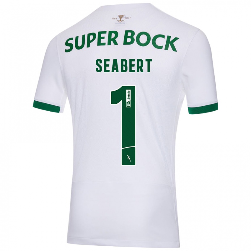 Niño Camiseta Hannah Grace Seabert #1 Blanco Verde 2ª Equipación 2024/25 La Camisa Argentina