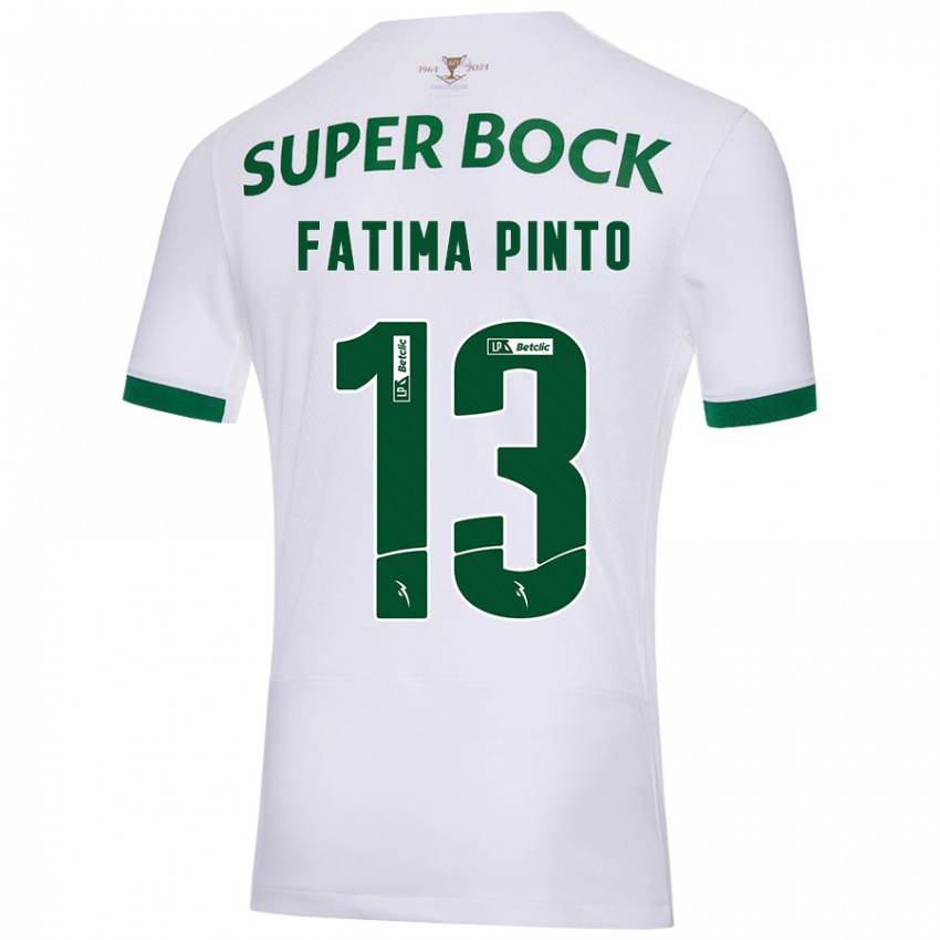 Niño Camiseta Fátima Alexandra Figueira Pinto #13 Blanco Verde 2ª Equipación 2024/25 La Camisa Argentina