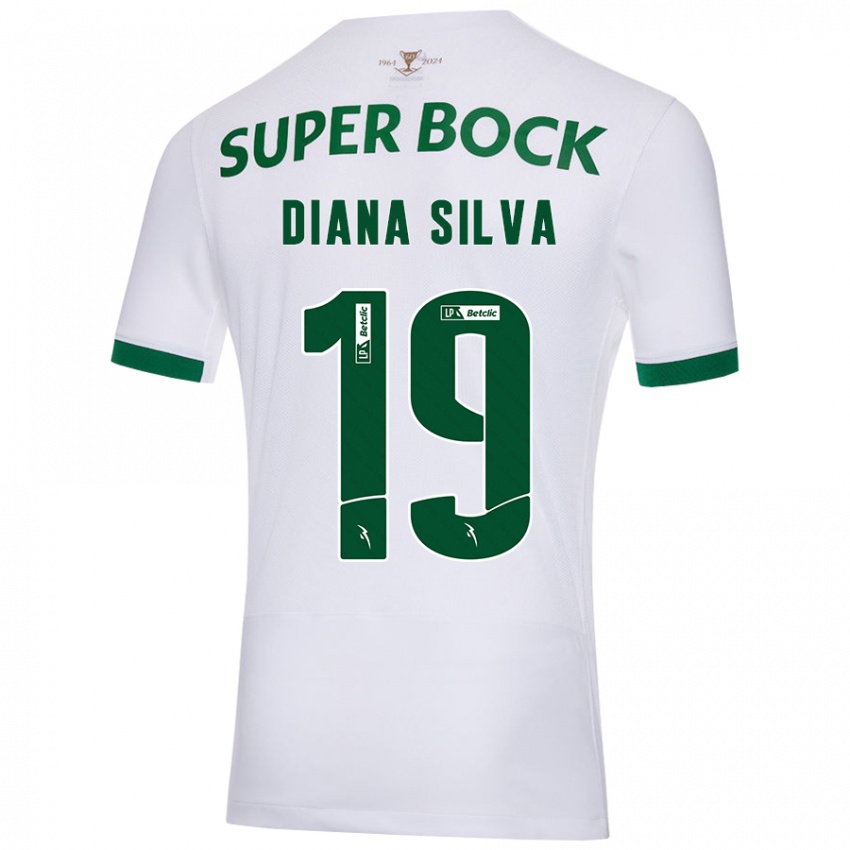 Niño Camiseta Diana Micaela Abreu De Sousa E Silva #19 Blanco Verde 2ª Equipación 2024/25 La Camisa Argentina