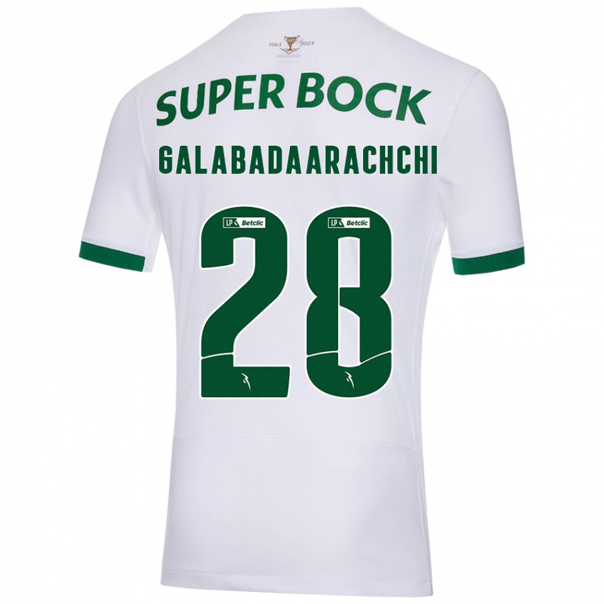 Niño Camiseta Jacinta Galabadaarachchi #28 Blanco Verde 2ª Equipación 2024/25 La Camisa Argentina