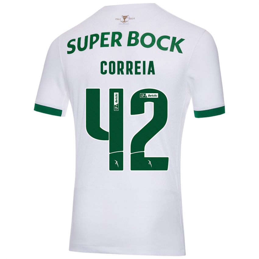 Niño Camiseta Leonete Maísa Nozerand Correia #42 Blanco Verde 2ª Equipación 2024/25 La Camisa Argentina