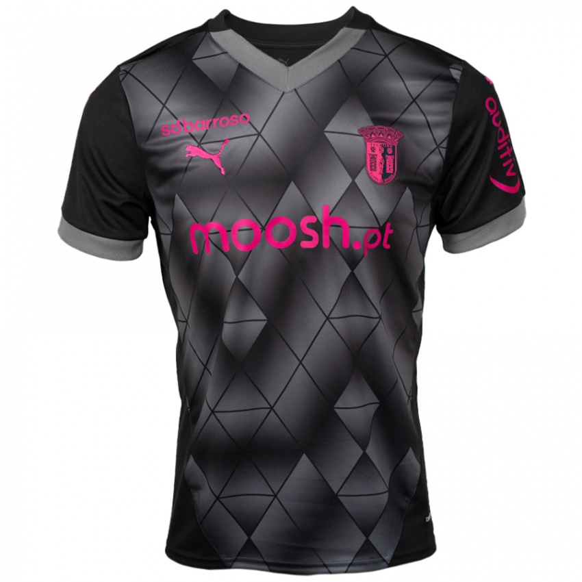 Niño Camiseta Bernardo Neves #11 Negro Rosa 2ª Equipación 2024/25 La Camisa Argentina