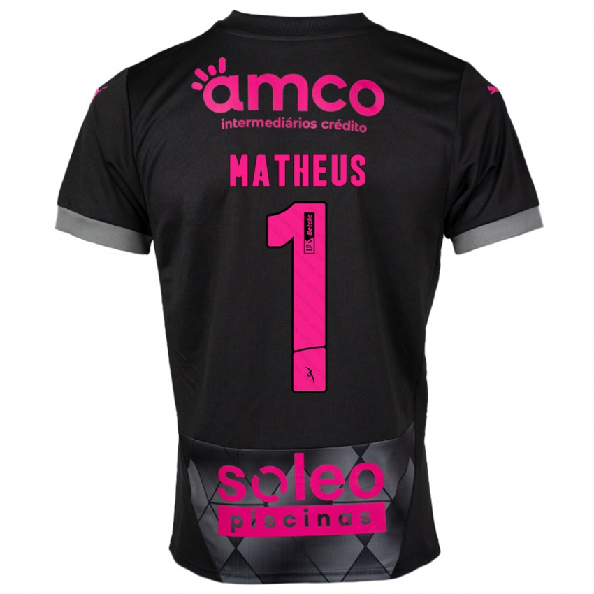 Niño Camiseta Matheus #1 Negro Rosa 2ª Equipación 2024/25 La Camisa Argentina