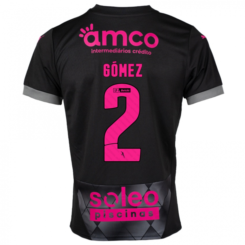 Niño Camiseta Víctor Gómez #2 Negro Rosa 2ª Equipación 2024/25 La Camisa Argentina