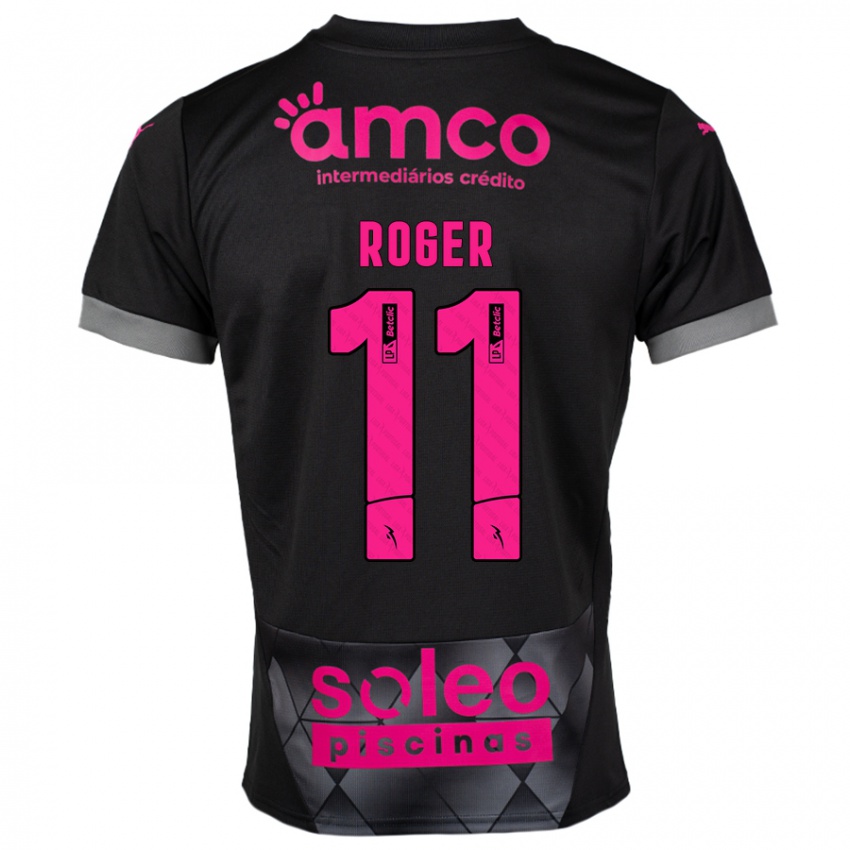 Niño Camiseta Roger #11 Negro Rosa 2ª Equipación 2024/25 La Camisa Argentina