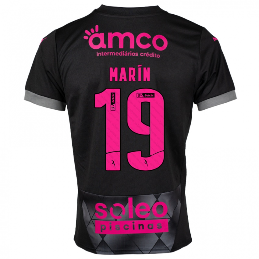 Niño Camiseta Adrián Marín #19 Negro Rosa 2ª Equipación 2024/25 La Camisa Argentina