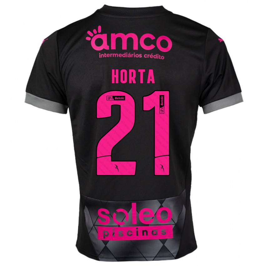 Niño Camiseta Ricardo Horta #21 Negro Rosa 2ª Equipación 2024/25 La Camisa Argentina