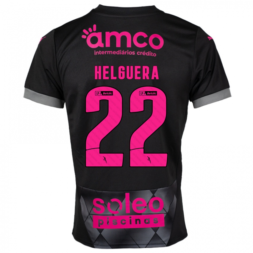 Niño Camiseta Thiago Helguera #22 Negro Rosa 2ª Equipación 2024/25 La Camisa Argentina