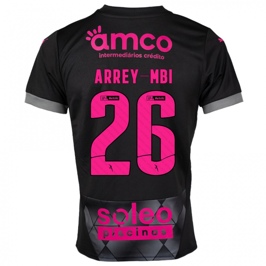 Niño Camiseta Bright Arrey-Mbi #26 Negro Rosa 2ª Equipación 2024/25 La Camisa Argentina