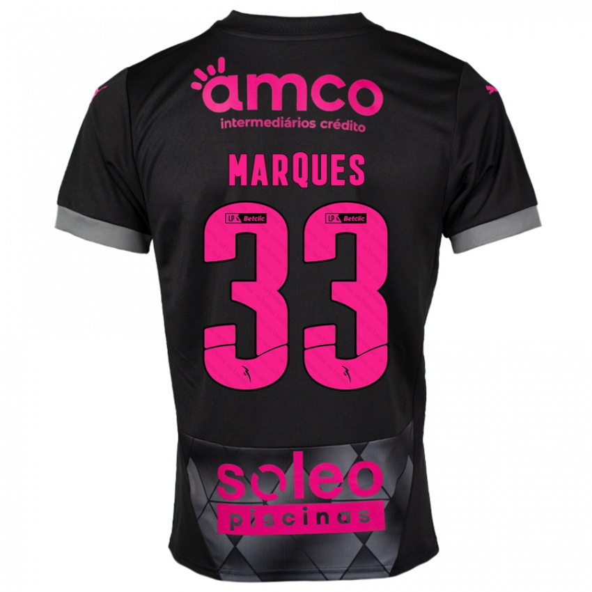 Niño Camiseta João Marques #33 Negro Rosa 2ª Equipación 2024/25 La Camisa Argentina